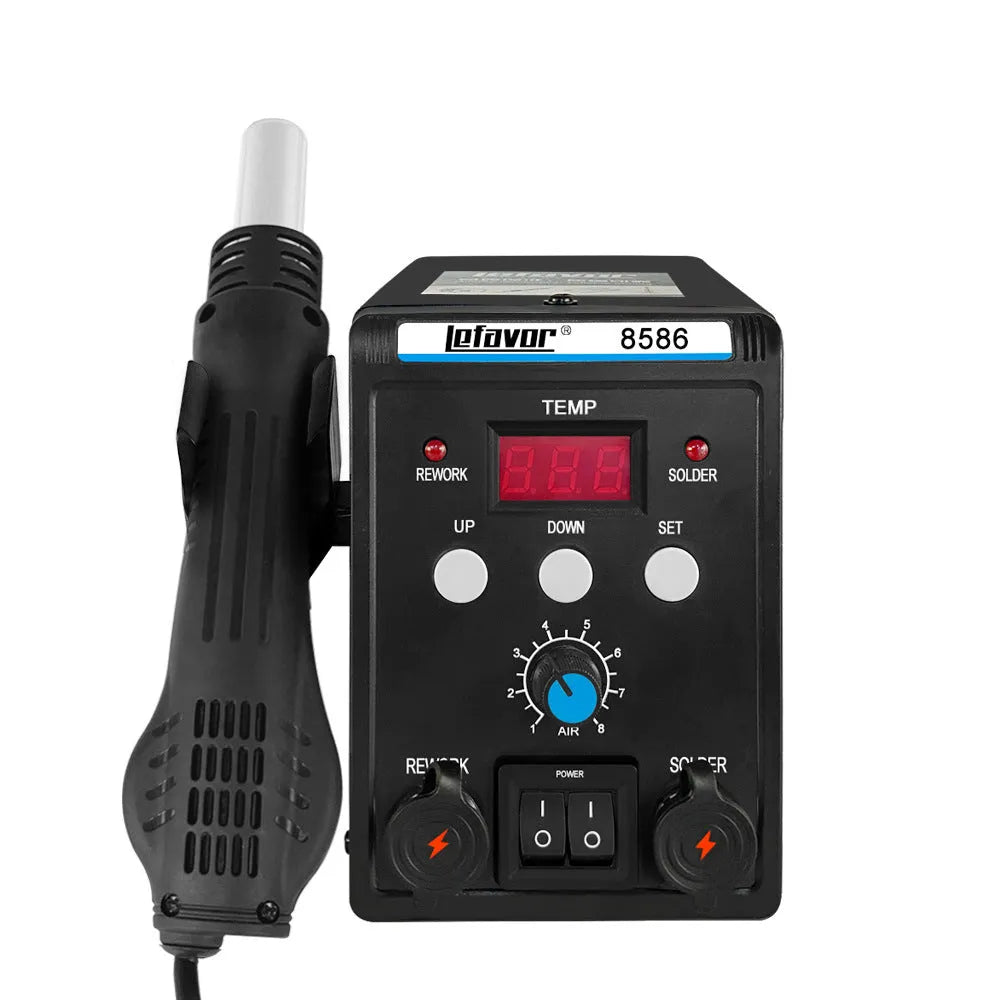 Digital temperature control hot air gun welding station 8586 model with 700W power for industrial maintenance