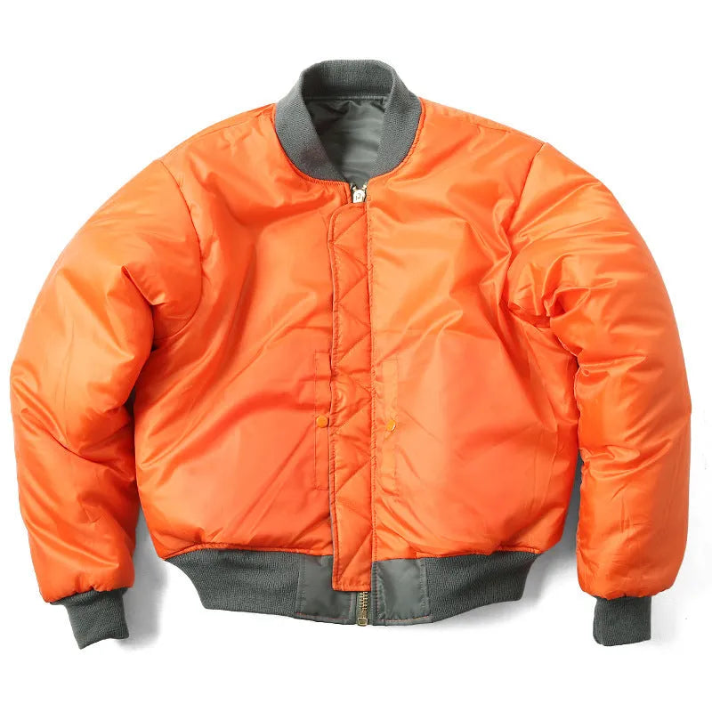 Men's loose fit pilot jacket in Army Green with cotton padding and double-sided wear-resistant nylon construction