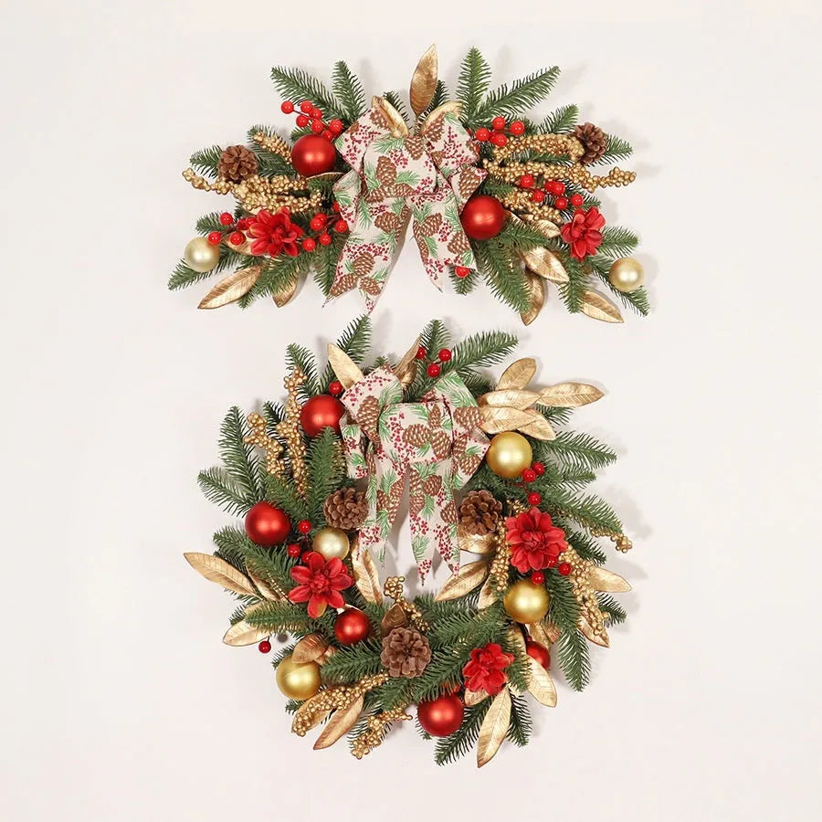 Plastic Christmas garland decoration in American country style with artificial foliage