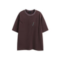 Cotton retro half-sleeve t-shirt with embroidery in loose pullover fit