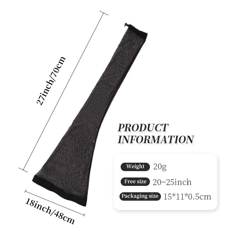 Mesh wig cap in spandex material showing stretch and breathable construction