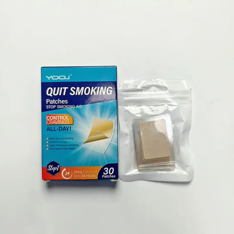 Box of 30 plant extract nicotine cessation patches for men and women.