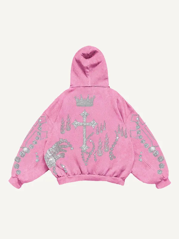 Fashion casual printed polyester sweater for women in pink, blue, black, and white sizes XS to 3XL