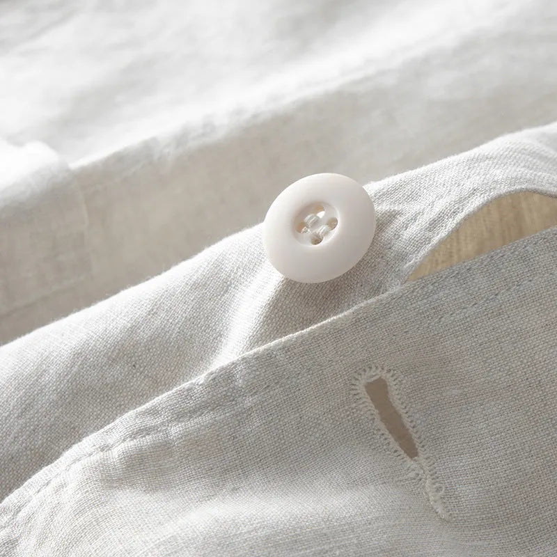 Men's casual linen suit jacket in loose fit with long sleeves, shown in solid colour options