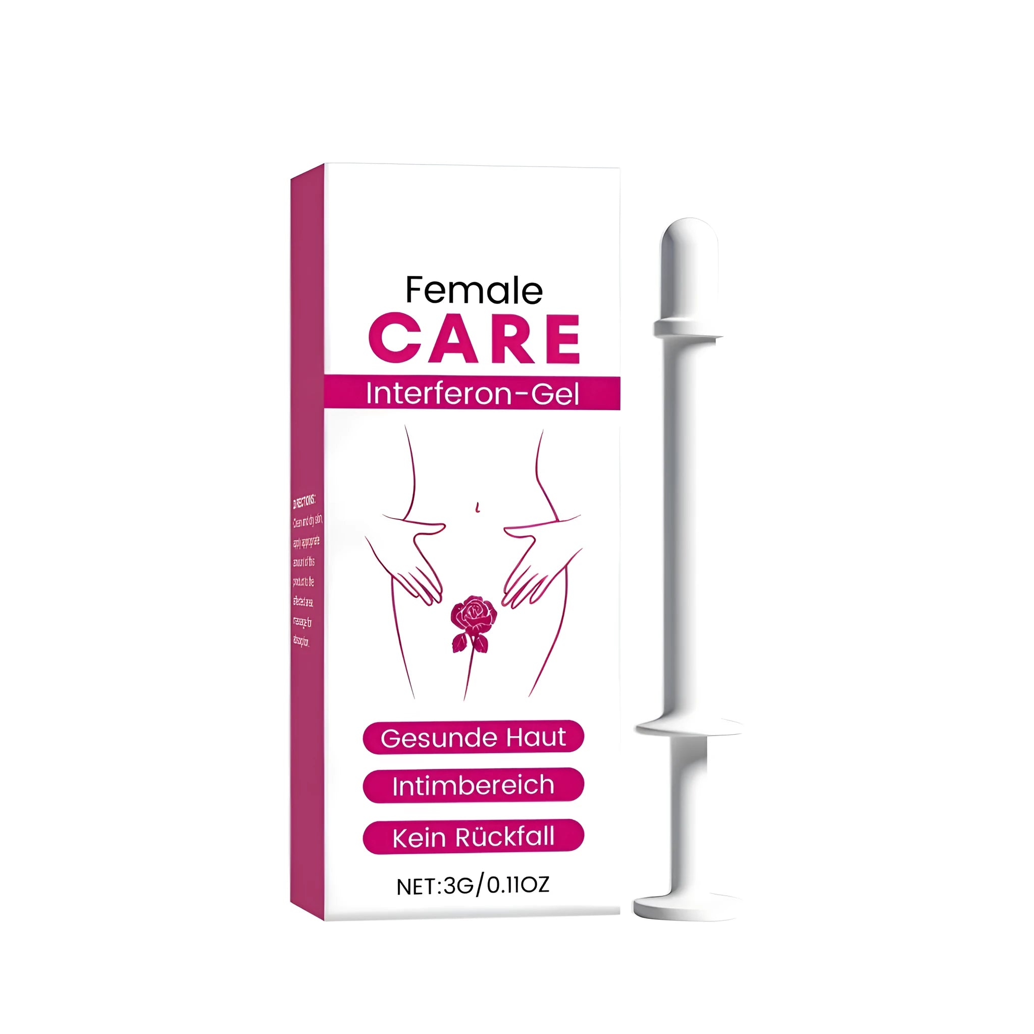 Female intimate care gel in a 3g tube with herbal ingredients including Artemisia argyi and tea tree oil for sensitive feminine hygiene