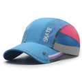 Summer quick-drying men's baseball cap with printed stitching, adjustable fit, in dark blue colour