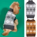 Snowflake pattern dog Christmas sweater in acrylic fabric available in grey and dark brown colours