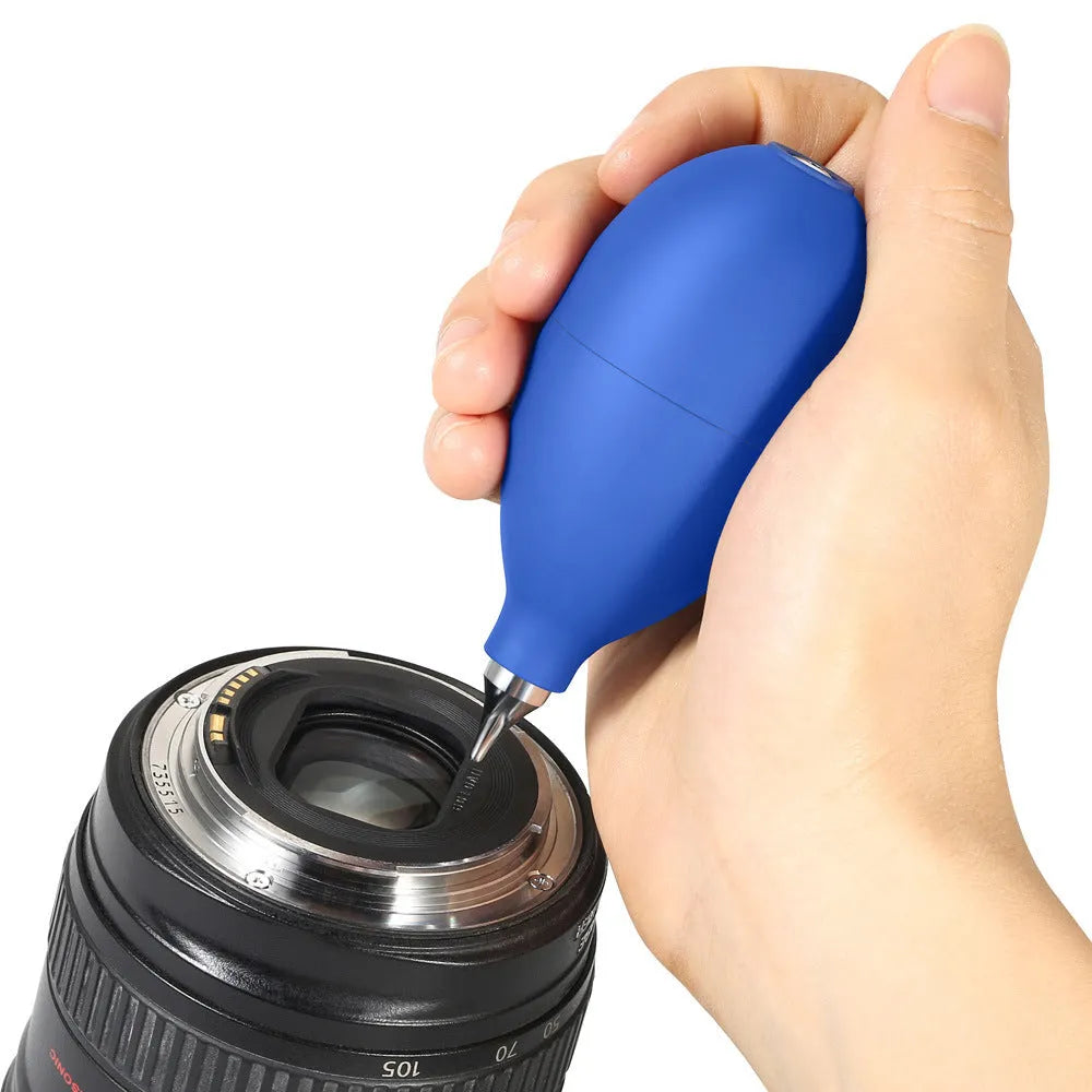Blue rubber dust removal air blower tool for cleaning camera lenses and mobile phones