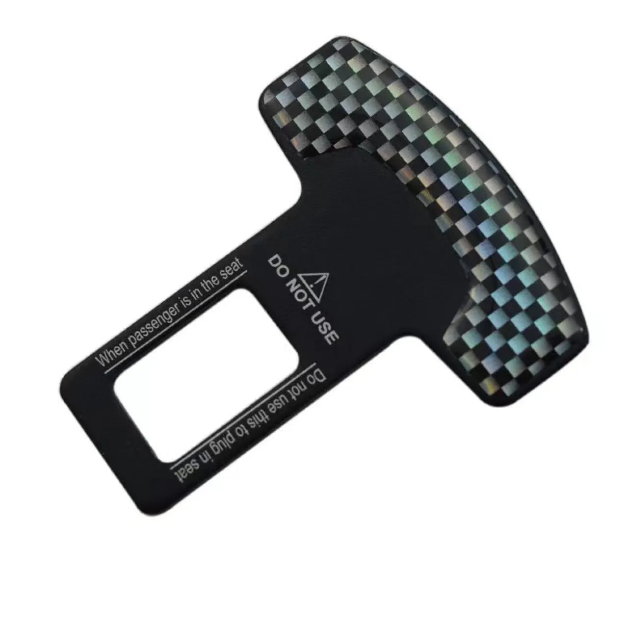Lock tongue design bottle opener keychain in frosted carbon fibre with 2.1cm buckle pick head