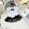 White polyester waltz gauze princess skirt for small to medium dogs in five sizes.