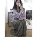 Purple loose-fitting women's blouse made of ice silk with sleeveless princess sleeves.