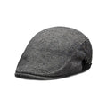 Men's pure colour cotton and linen beret in dome crown style, adjustable 55-58cm, available in black, brown, dark gray, light gray