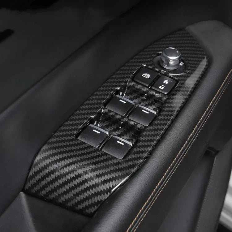 Pair of black ABS carbon fiber style steering wheel frames for interior decoration