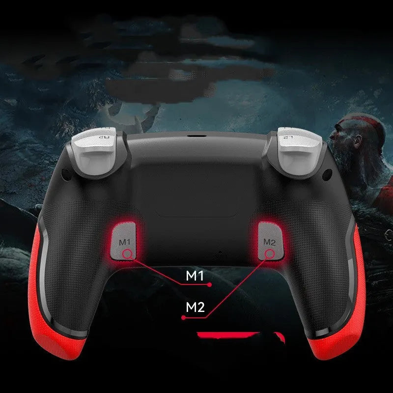 PS4 wireless Bluetooth gamepad in fruit green colour on a desk, with vibration and force feedback functions