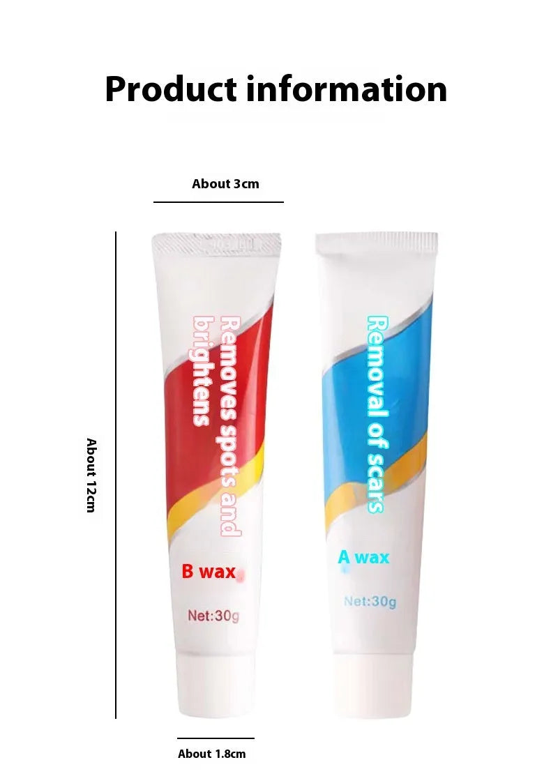 Car scratch repair wax kit with A and B compounds and frosted sponge mop for paint polishing
