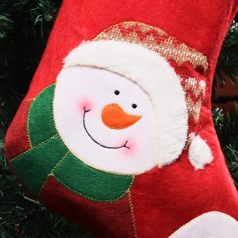 Non-woven fabric Christmas candy bag hanging decoration with elk, elderly man, and snowman designs