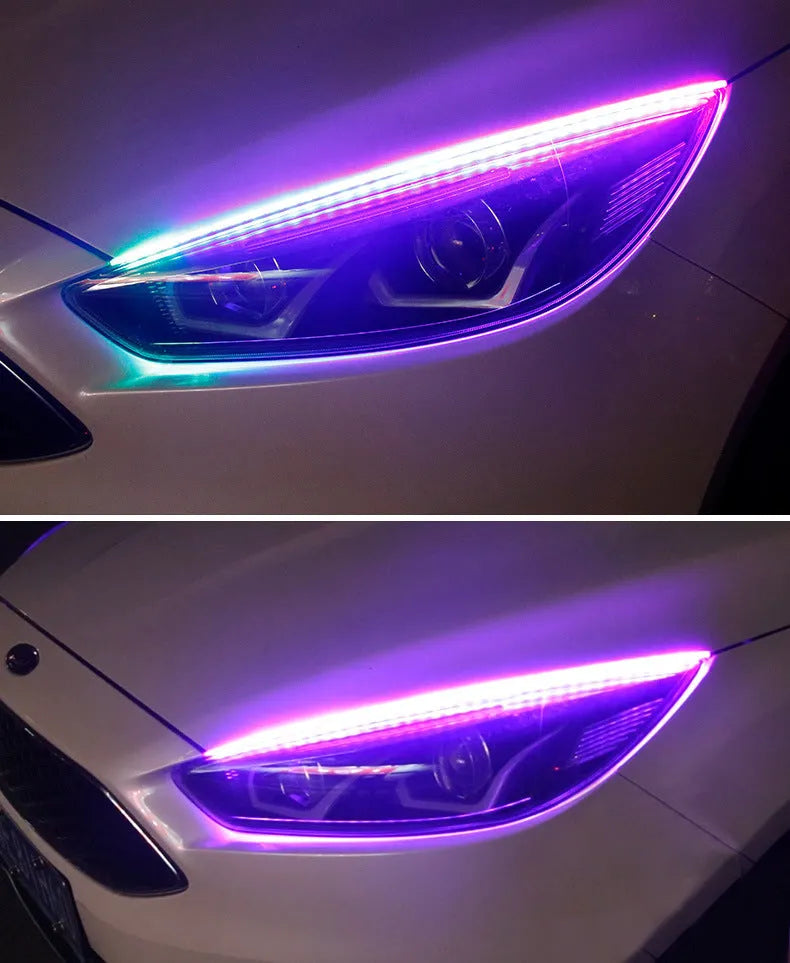 Universal RGB LED daytime running light unit with remote control in 30cm, 45cm, and 60cm size options.