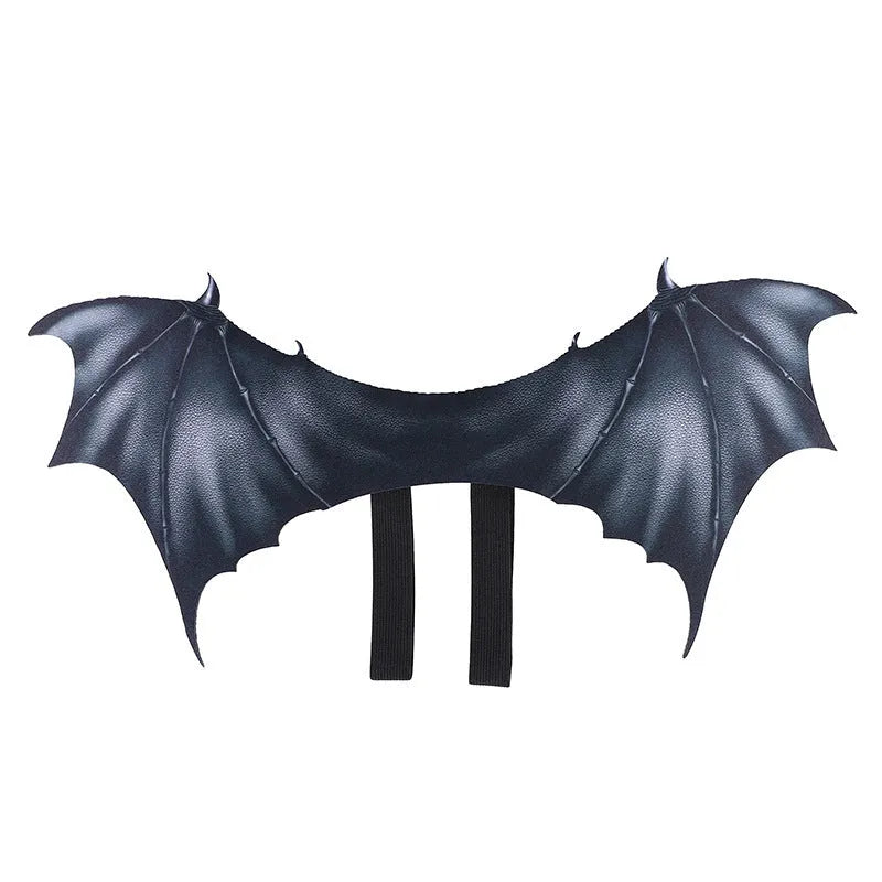 Black cloth bat wings for pets in three sizes for Halloween costumes