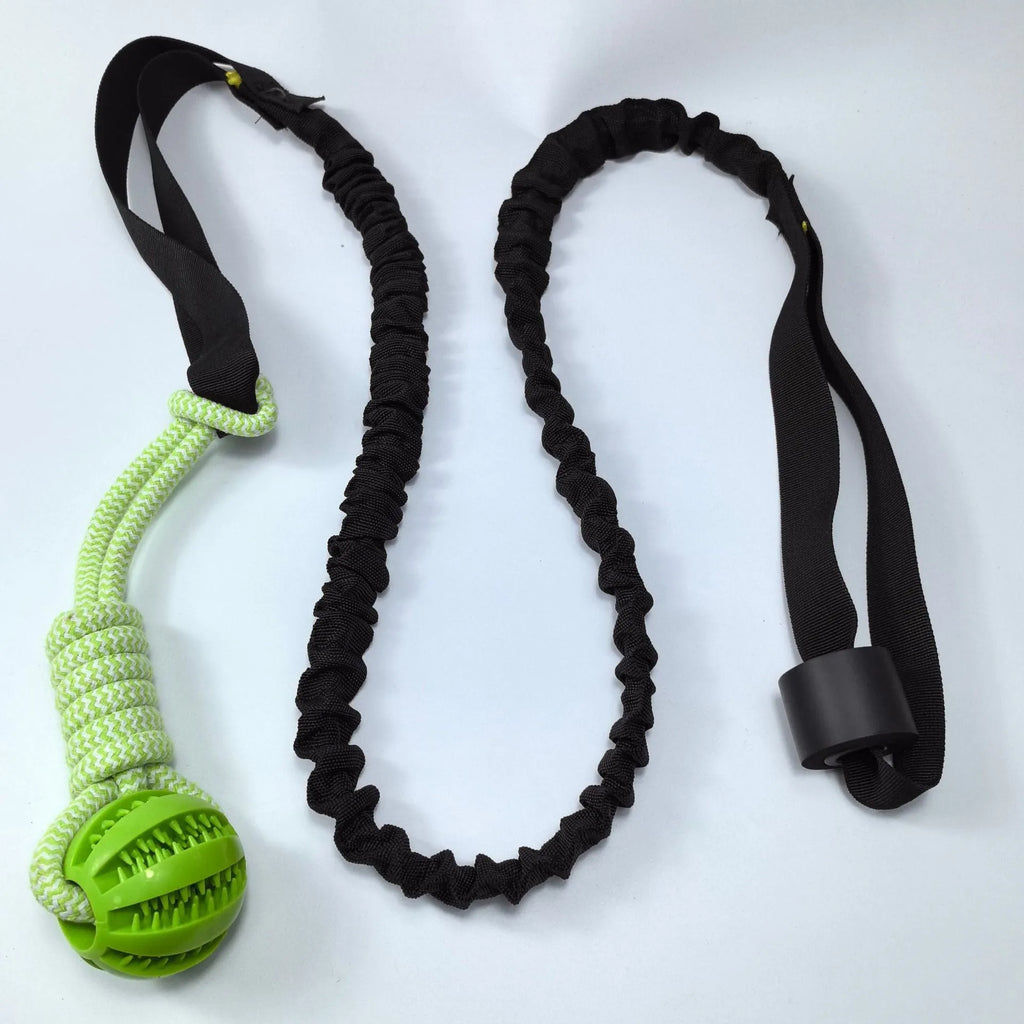 Green cotton thread dog tug rope toy with corncob design for chew and pull games