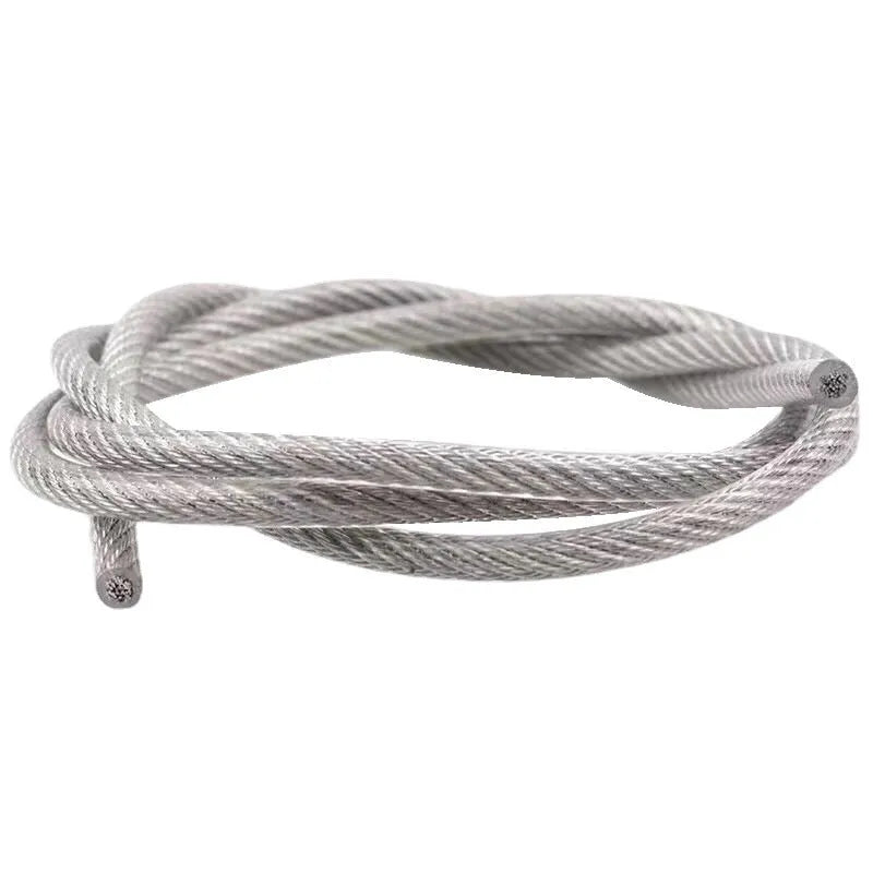304 stainless steel security cable showing double twist construction and multiple diameter options