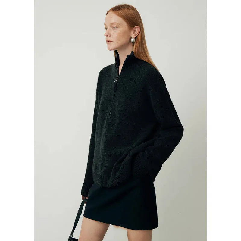 Loose lapels wool bandage dress in black or grey with long sleeves