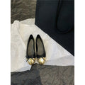 Flat bottom round toe bowknot ballet shoes in apricot with soft rubber sole and low-top upper