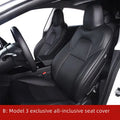 Tesla Model Y car seat cover interior package in black PVC chloroprene binding style for front seat protection