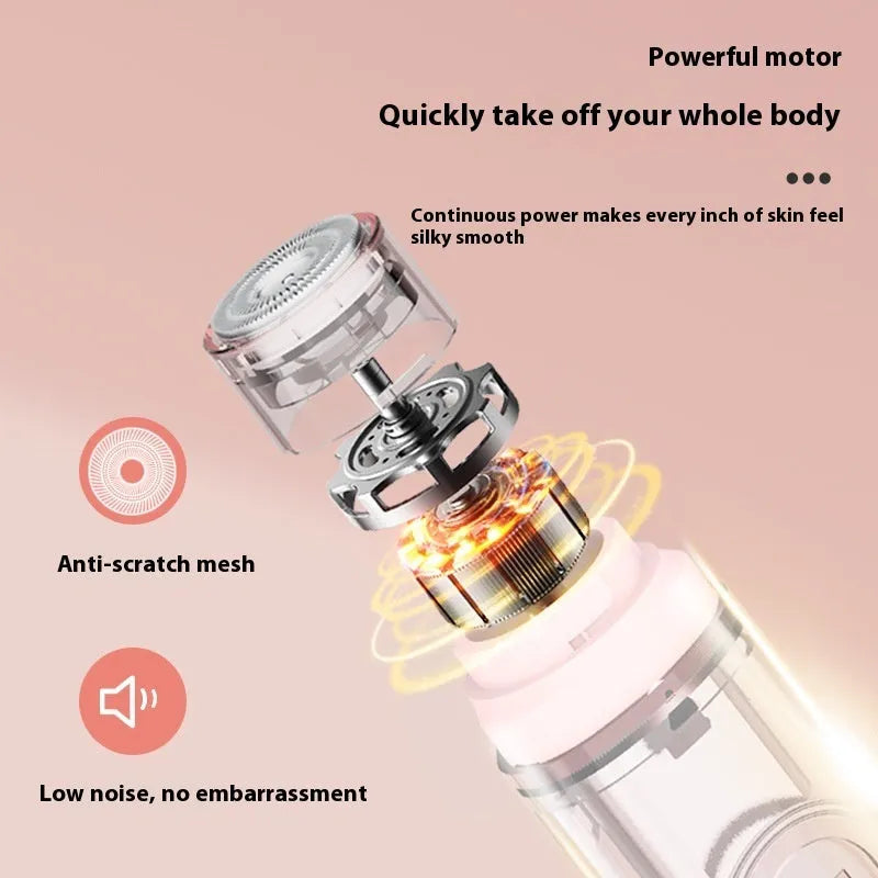 White household portable electric depilator for armpit and body hair trimming with floating blade