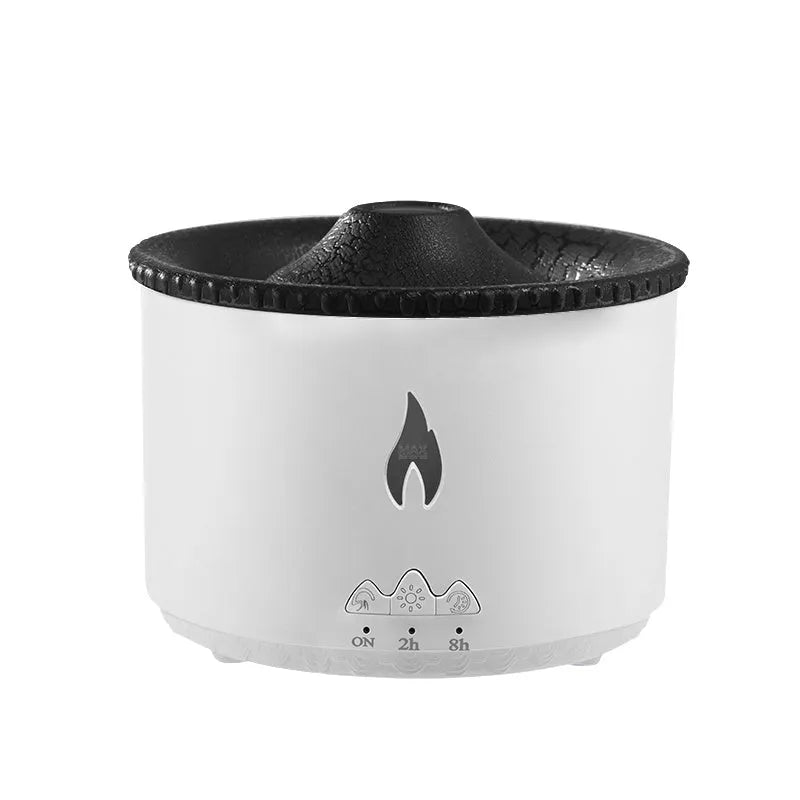 White jellyfish flame volcano humidifier air diffuser with 300ml tank and remote control