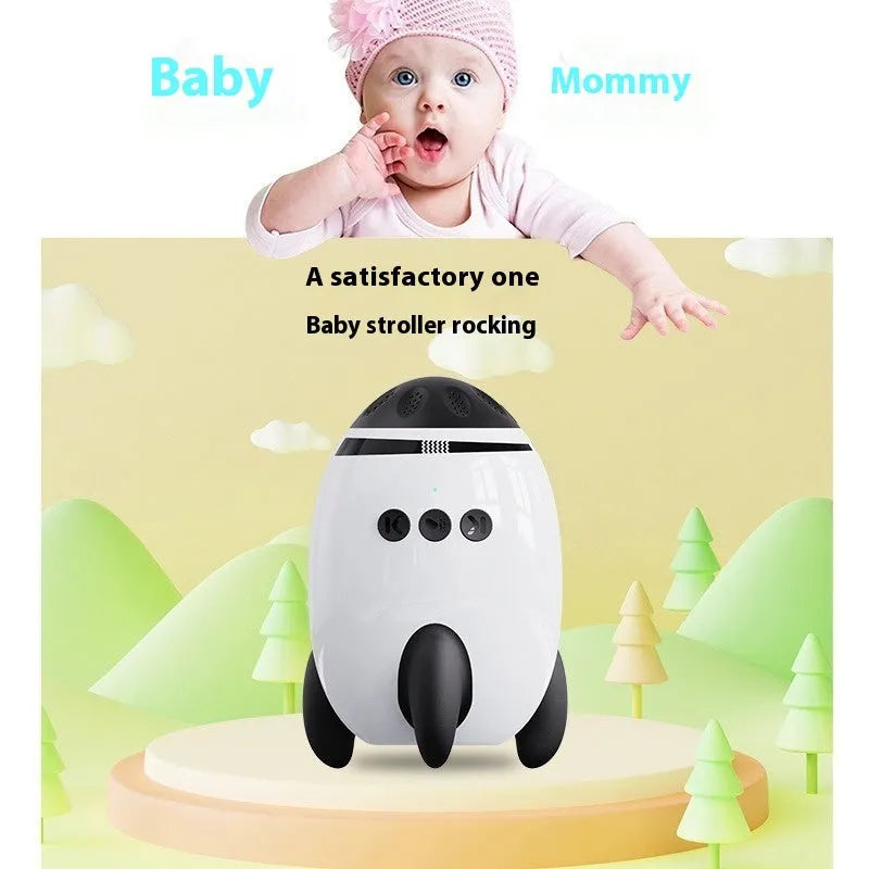 White ABS plastic baby stroller shaking device with Bluetooth and white noise functions for infant calming
