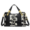 PU messenger bag with chain detail, horizontal square shape, available in black and white, retro European American style
