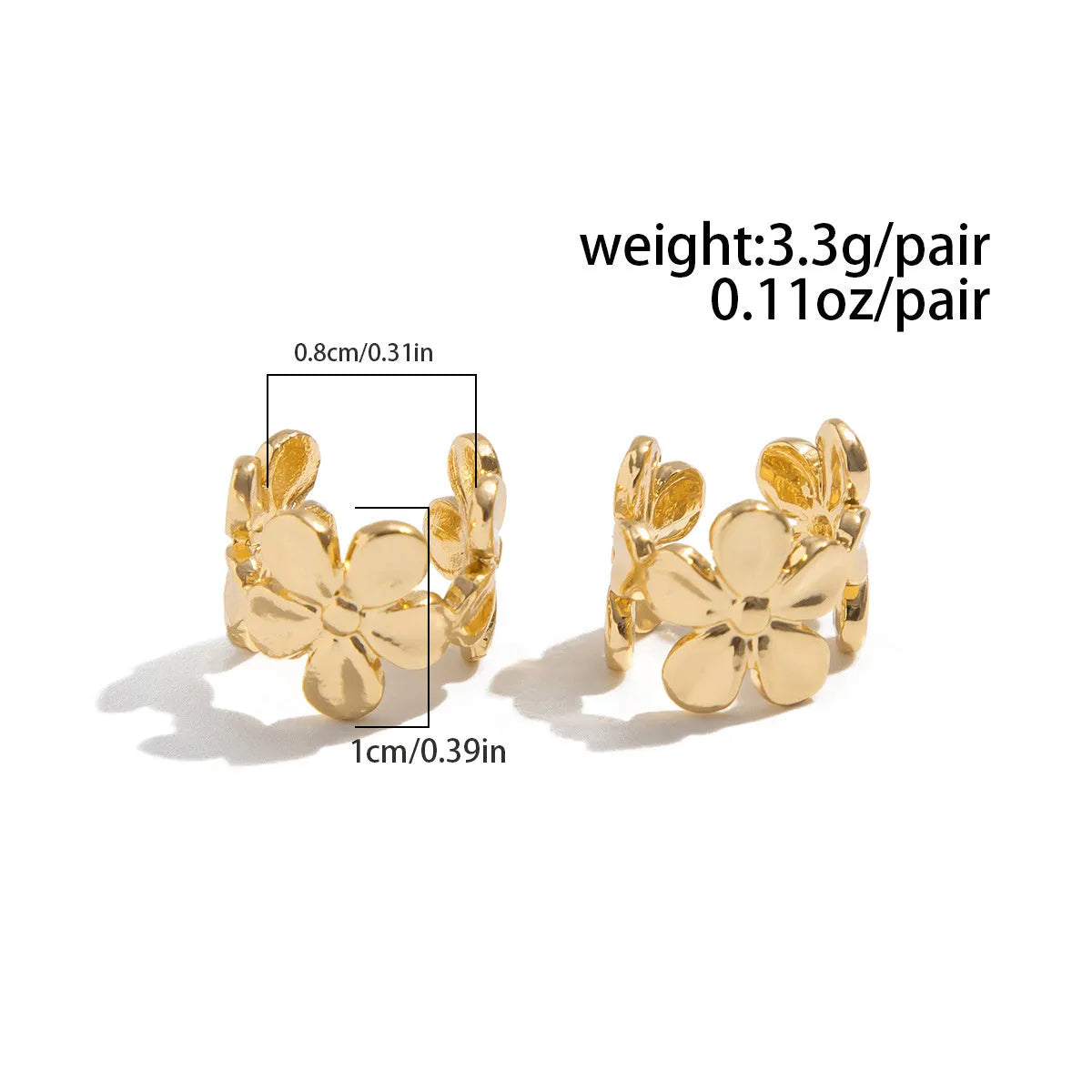 Gold starfish conch shell earrings for women with electroplated finish