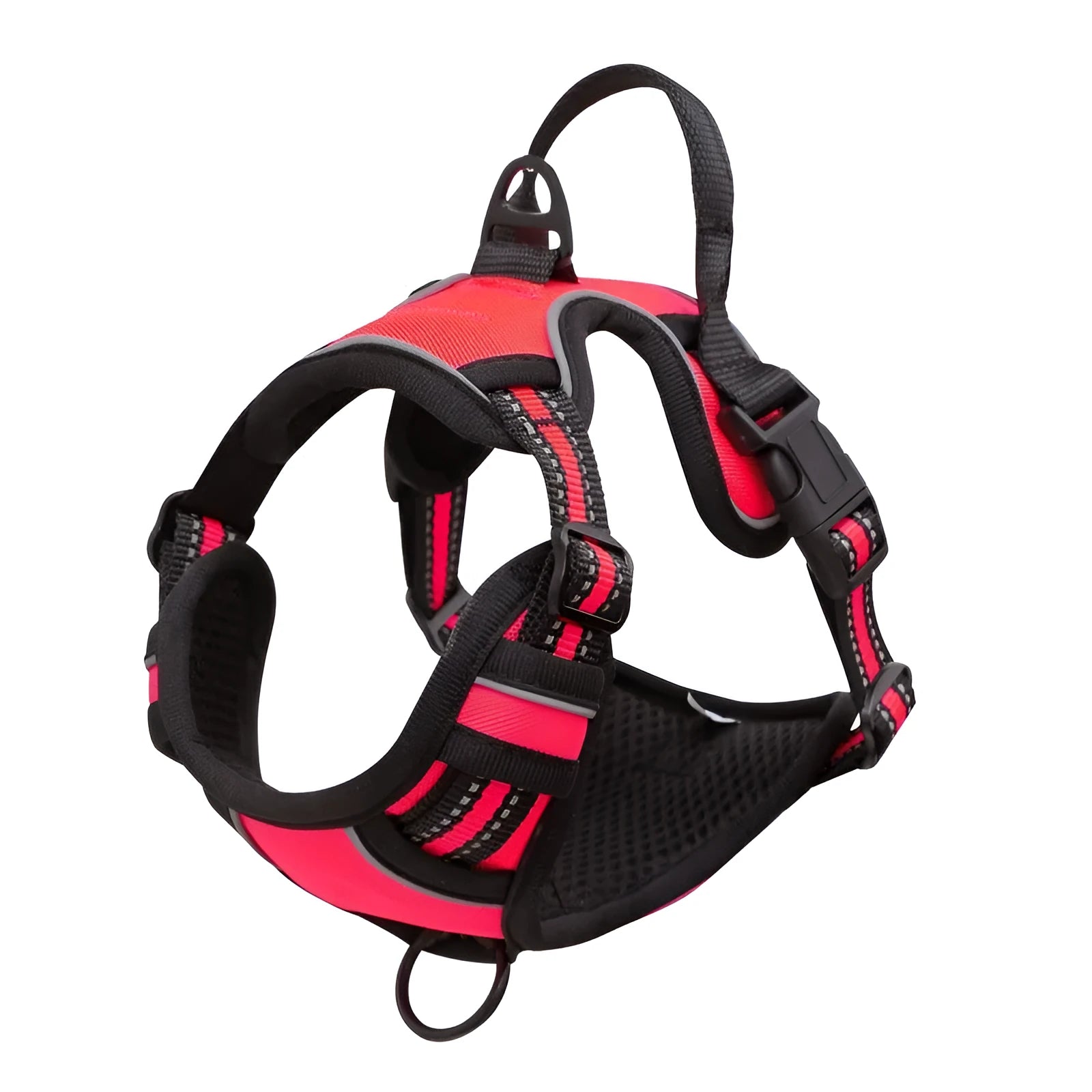 Adjustable Oxford cloth dog chest strap harness in multiple colours with chain ring for lead attachment