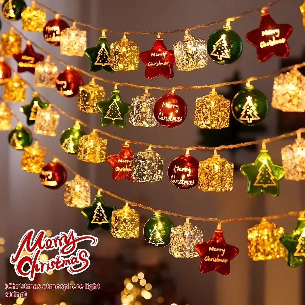 Heart-shaped plastic electroplated Christmas tree pendant with glossy finish and ambient lighting