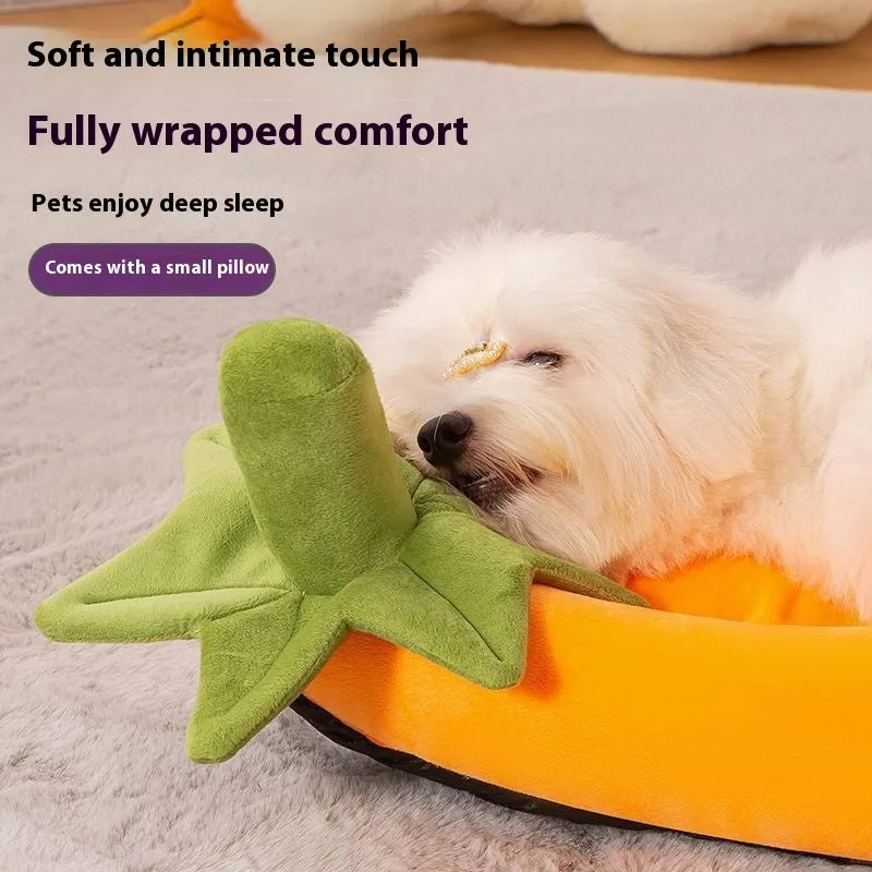 Removable washable cloth dog mat in brown, shown in a large size for bigger dogs.