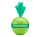 Blue durable rubber treat dispensing dog toy ball for medium large dogs