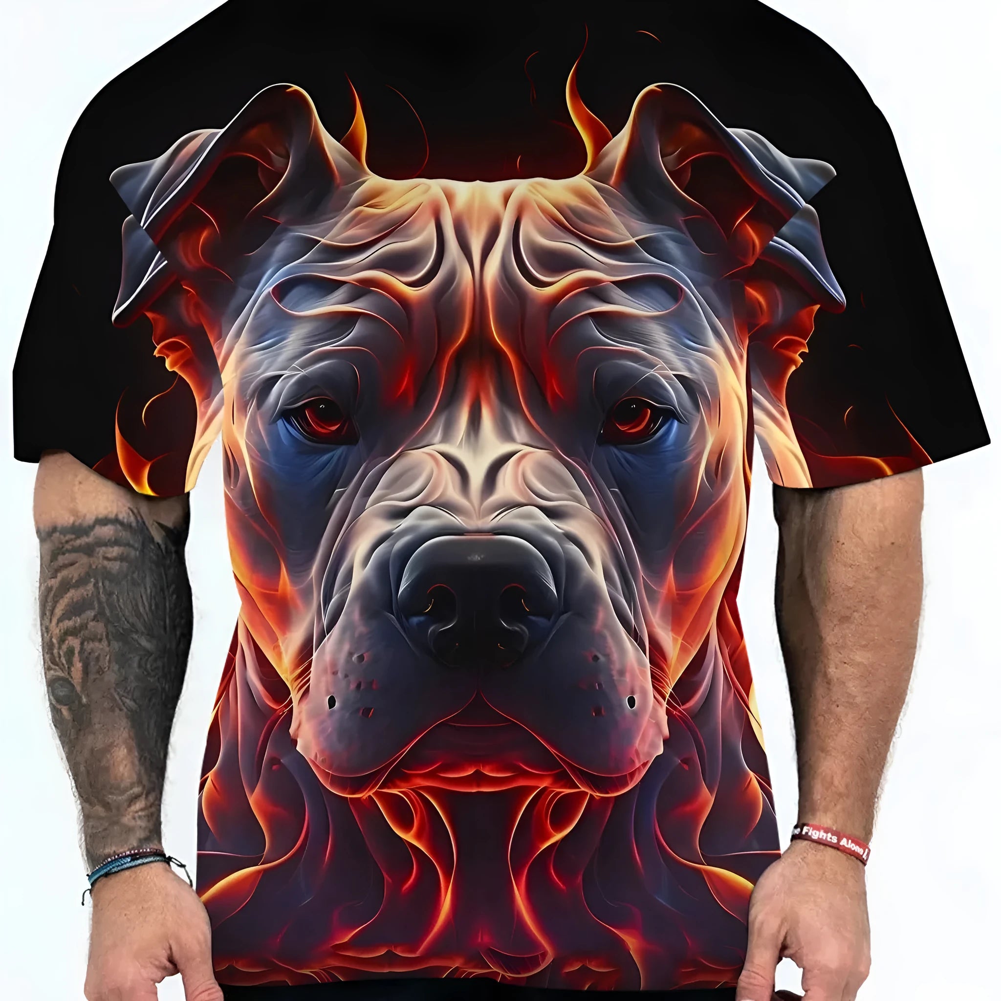 3D digital print short sleeve pullover t-shirt with animal camouflage pattern on front, polyester blend