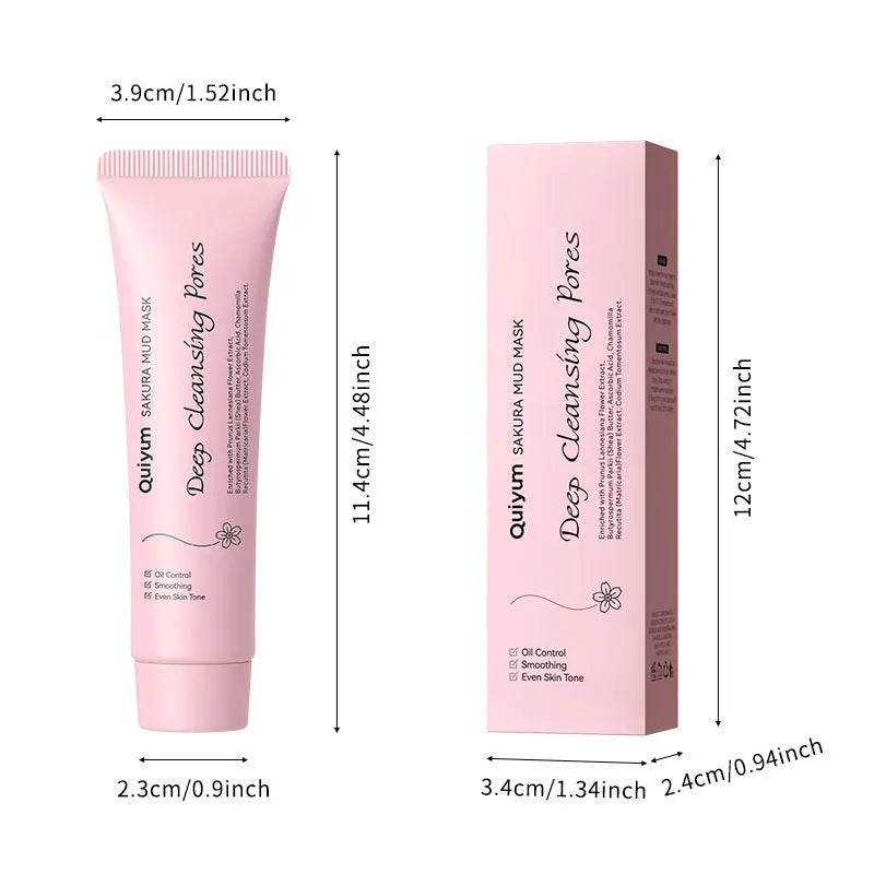 Cherry blossom mud mask 30g in packaging, a facial mask for cleansing and moisturising