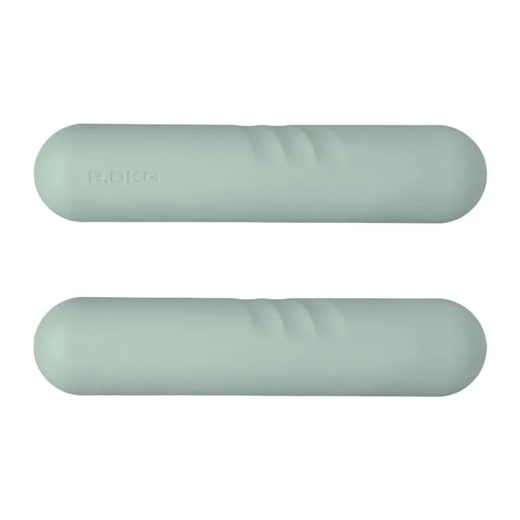 Hand-drawn silicone-edged dumbbell in various colours with cast iron weights