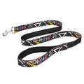 Black imitation nylon Christmas plaid stripe pet traction rope 120cm long on white background