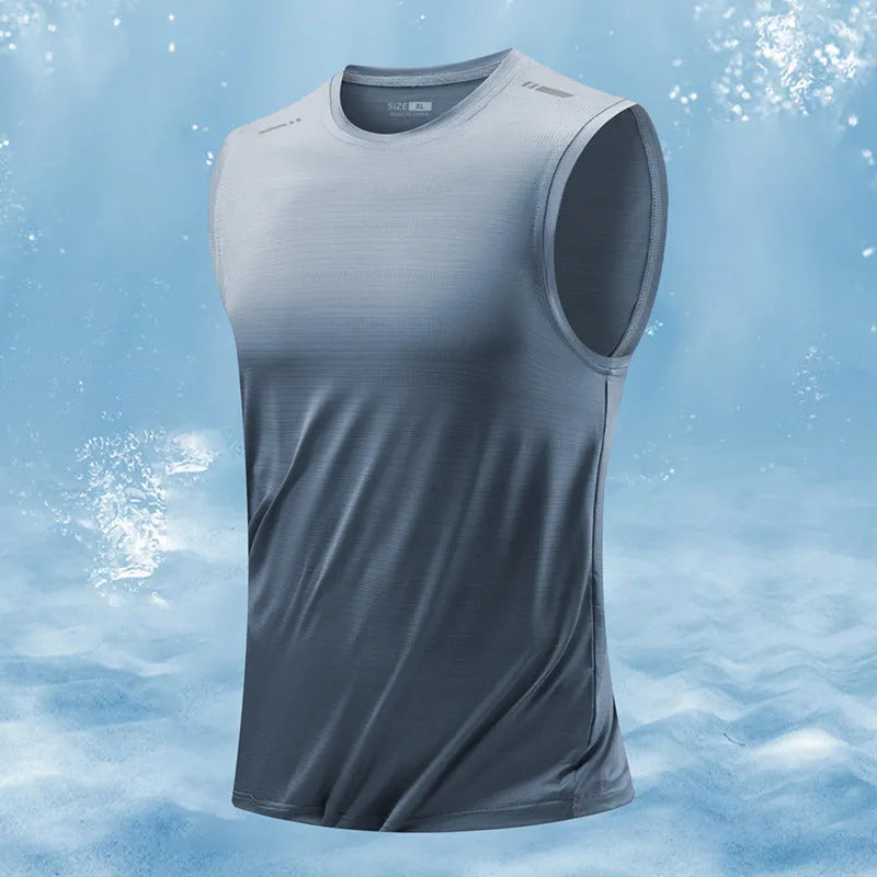 Men's loose sleeveless waistcoat in solid colour on hanger
