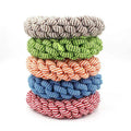 Cotton string molar braided ring knot toy for pets, 18cm diameter, random colour, on a white background