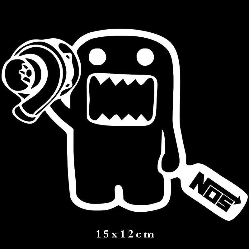 Cartoon design automobile sticker measuring 15x12cm for car customisation