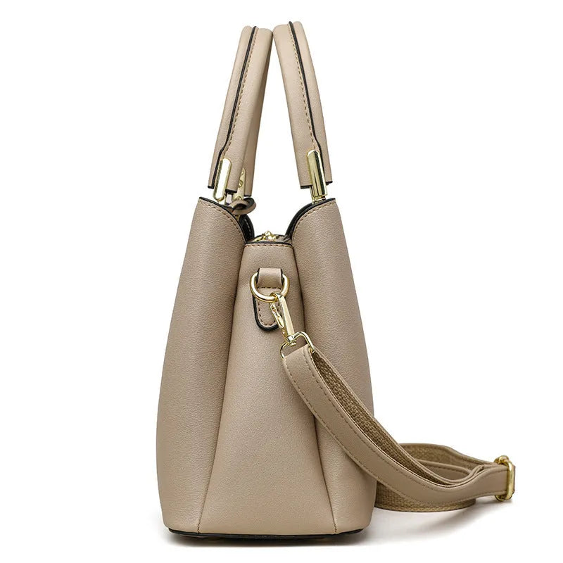 Women's messenger bag in PU material with multi-layer shoulder strap available in multiple colours