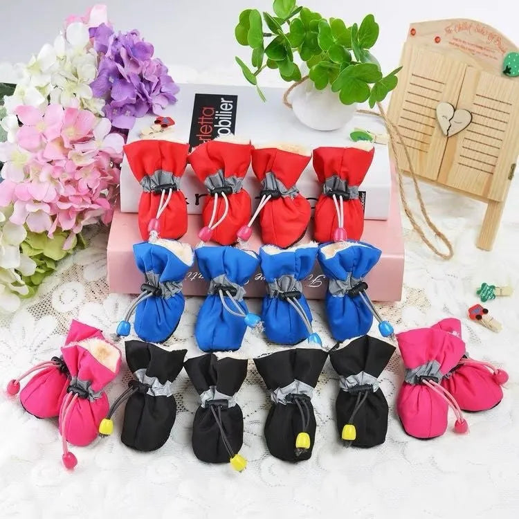 Pet dog four seasons breathable soft bottom dog shoes in multiple colours on a white background