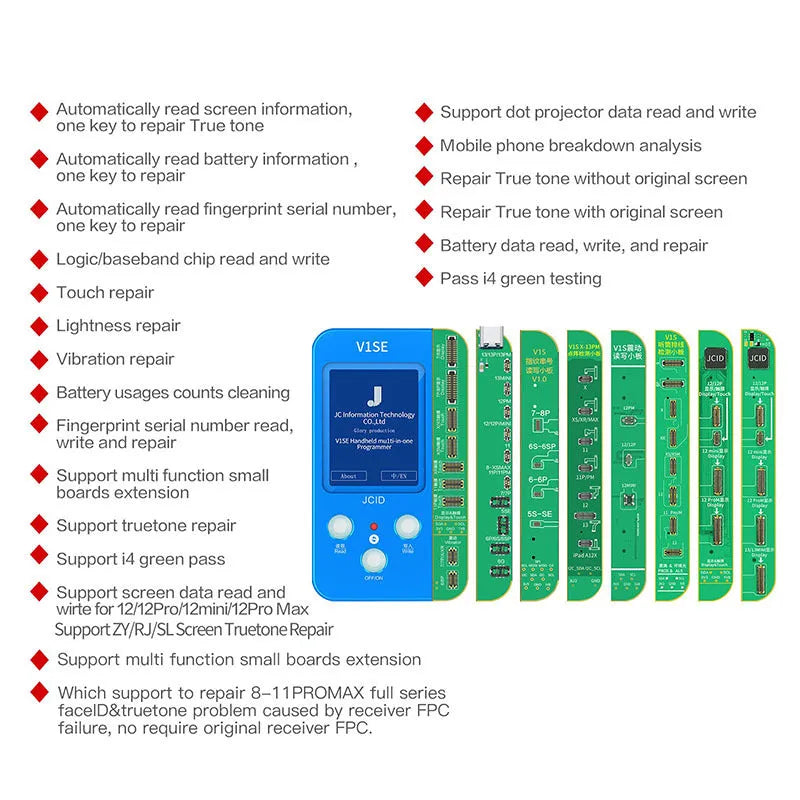 Plastic cell phone screen repair detector tool for battery lattice line and face IC detection with multiple model compatibility
