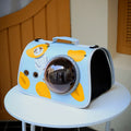 Portable pet carry bag with transparent nylon front, cartoon pattern, for cats up to 12kg