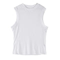 Men's black and white polyester fitness vest in loose fit design for summer workouts