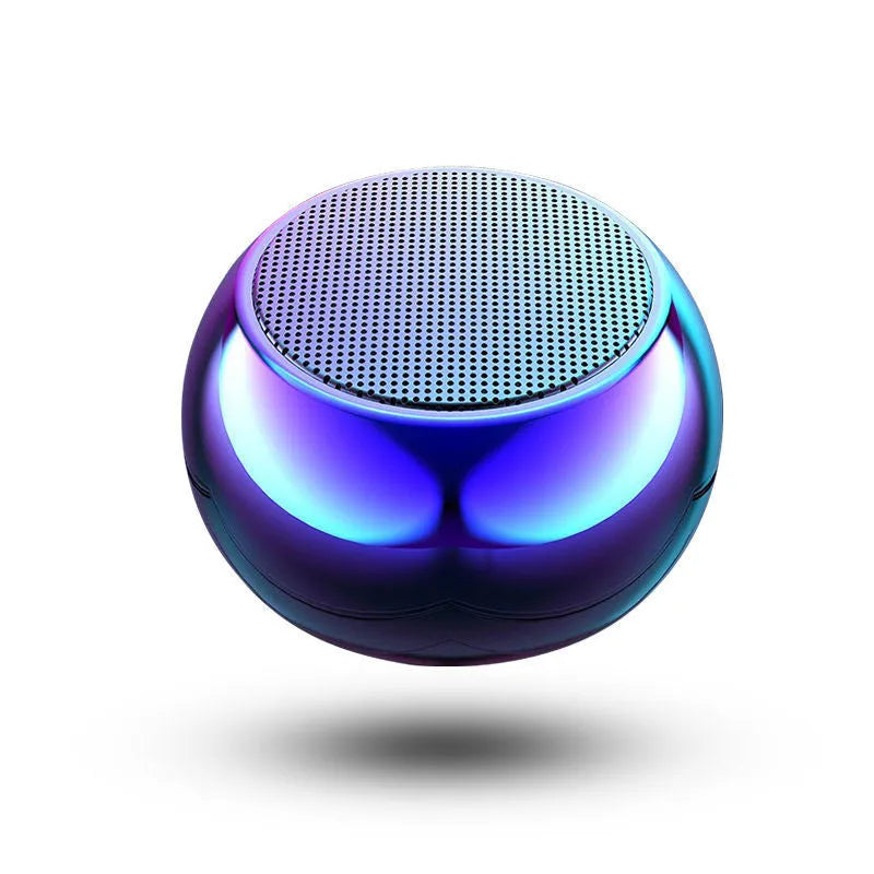 Mini portable Bluetooth speaker with space aluminium alloy shell in silver colour