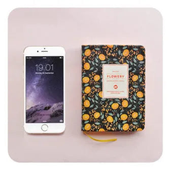 Bo Shide floral notepad with green fabric imitation leather cover and wireless binding